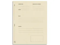 Dossiers de plaidoirie pre-imprimes exacompta carte 265g coloris ivoire paquet de 25