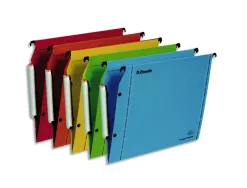 Dossiers suspendus esselte lmg armoire en kraft 240g fond v bouton-pression coloris assortis paquet de 10