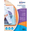 Double pochette intercalaire avery a4+ pp 180 microns 12 touches coloris transparent + onglets bristols imprimables