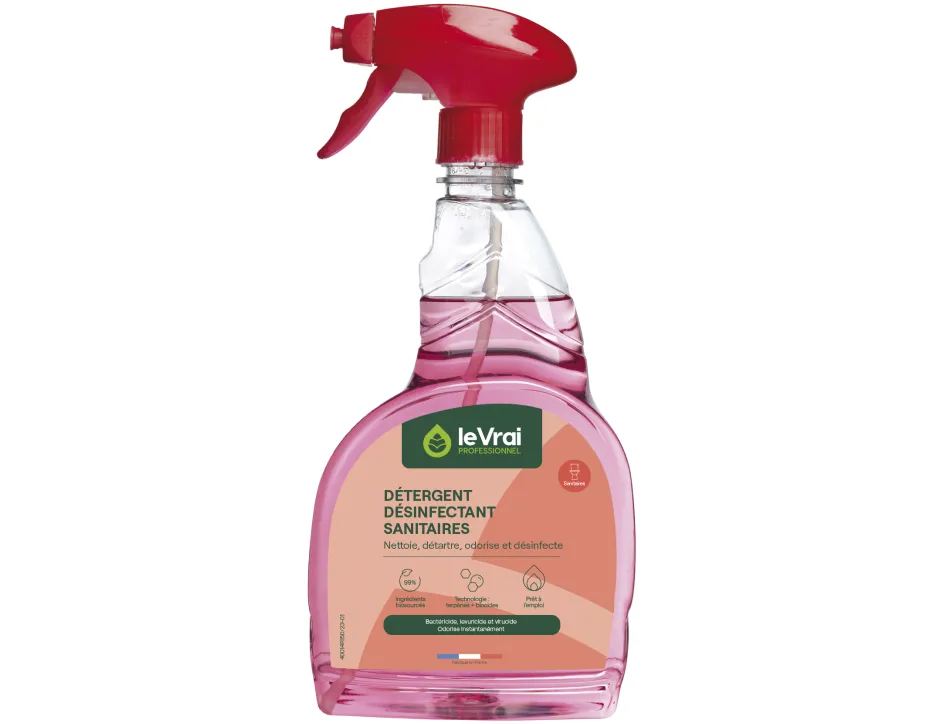 Détergent désinfectant le vrai professionnel action anti-calcaire odeur florale spray 750ml