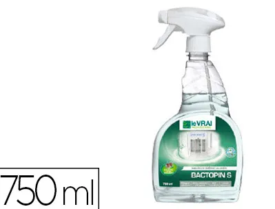 Détergent le vrai désinfectant bactopin plus tous types surfaces collectivités milieux médicalisés sportifs spray 750ml
