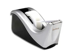 Dévidoir scotch office c60 système mandrin amovible recharge facilement ruban adhésif 19mmx33m noir/argent
