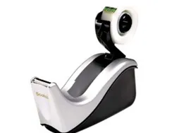 Dévidoir scotch office c60 système mandrin amovible recharge facilement ruban adhésif 19mmx33m noir/argent