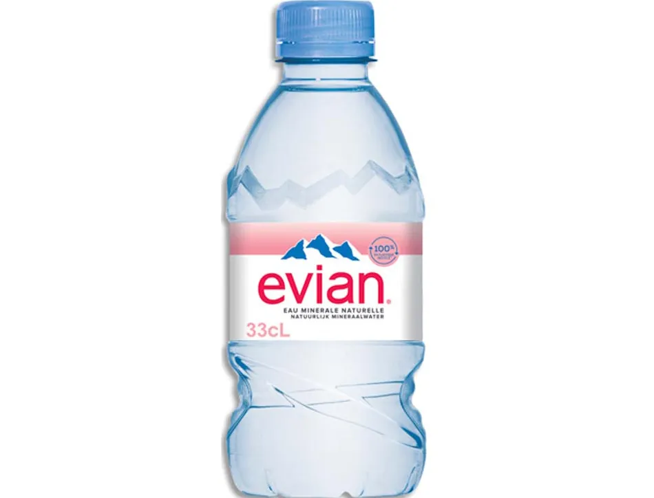 Eau evian bouchon plat rpet 33cl