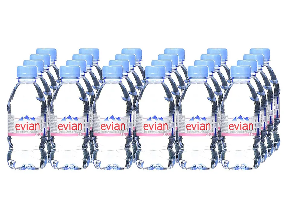 Eau evian bouchon plat rpet 33cl