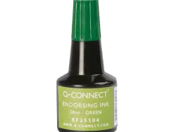 Encre à tampons q-connect pour feutre ou mousse coloris vert flacon 28ml