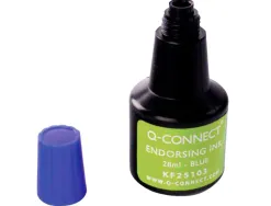 Encre à tampons q-connect pour feutre ou mousse coloris bleu flacon 28ml