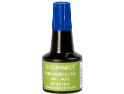 Encre à tampons q-connect pour feutre ou mousse coloris bleu flacon 28ml