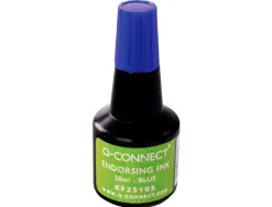 Encre à tampons q-connect pour feutre ou mousse coloris bleu flacon 28ml