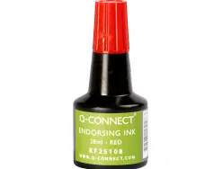 Encre à tampons q-connect pour feutre ou mousse coloris rouge flacon 28ml