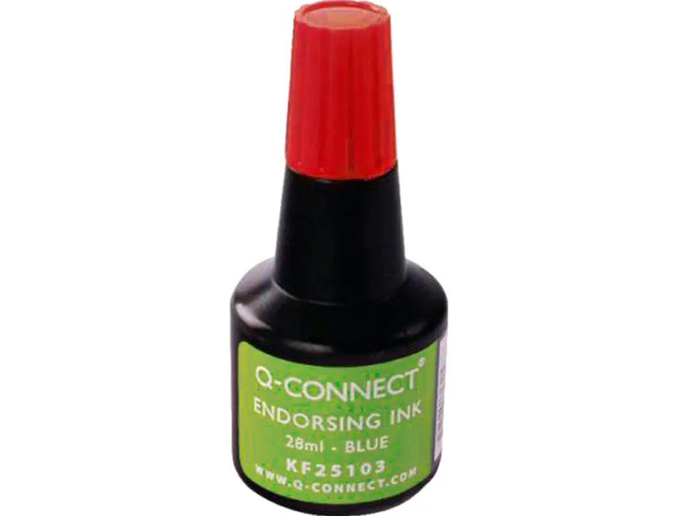 Encre à tampons q-connect pour feutre ou mousse coloris rouge flacon 28ml