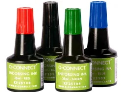 Encre à tampons q-connect pour feutre ou mousse coloris rouge flacon 28ml