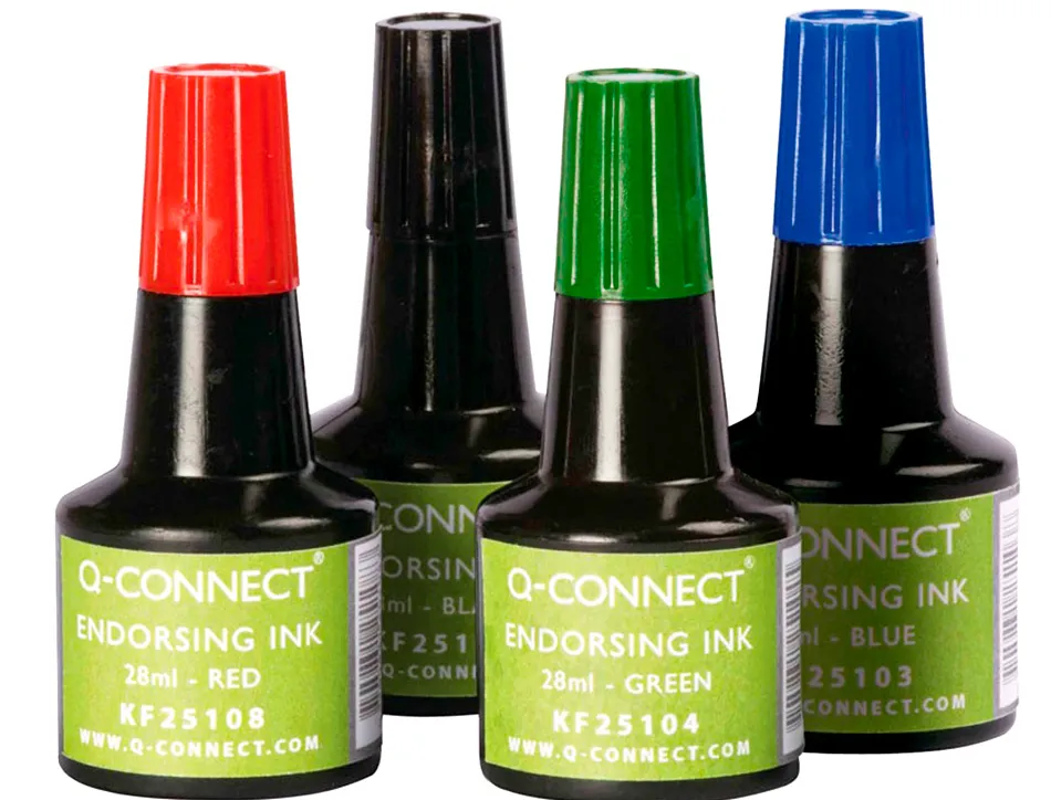 Encre à tampons q-connect pour feutre ou mousse coloris rouge flacon 28ml