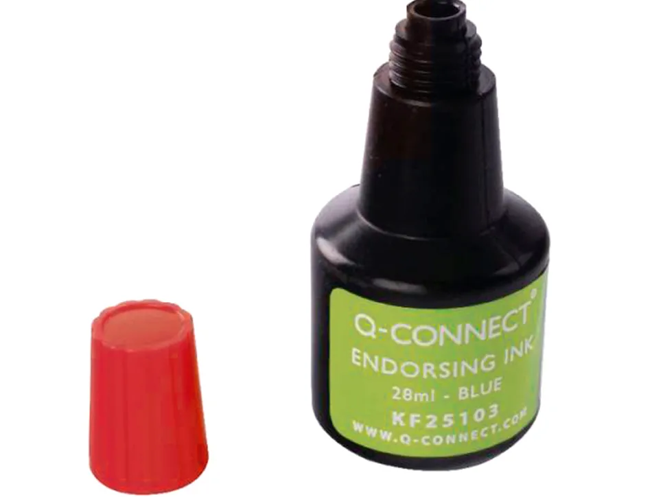 Encre à tampons q-connect pour feutre ou mousse coloris rouge flacon 28ml