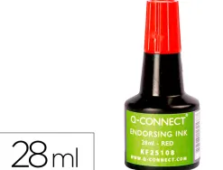 Encre à tampons q-connect pour feutre ou mousse coloris rouge flacon 28ml