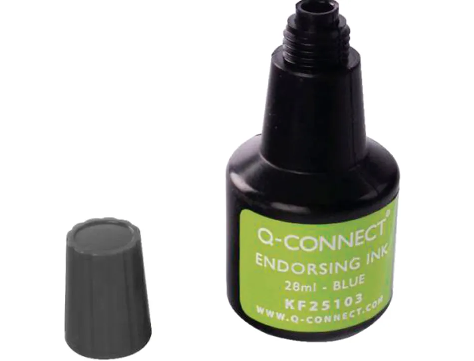 Encre à tampons q-connect pour feutre ou mousse coloris noir flacon 28ml