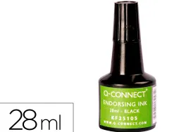 Encre à tampons q-connect pour feutre ou mousse coloris noir flacon 28ml