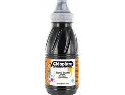 Encre a dessiner cleopatre multisupports diluable a l eau flacon de 500 ml coloris noir