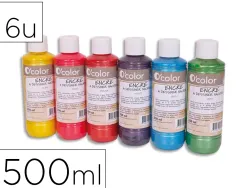 Encre a dessiner o'color 500ml couleurs primaires assorties coffret 6 unites