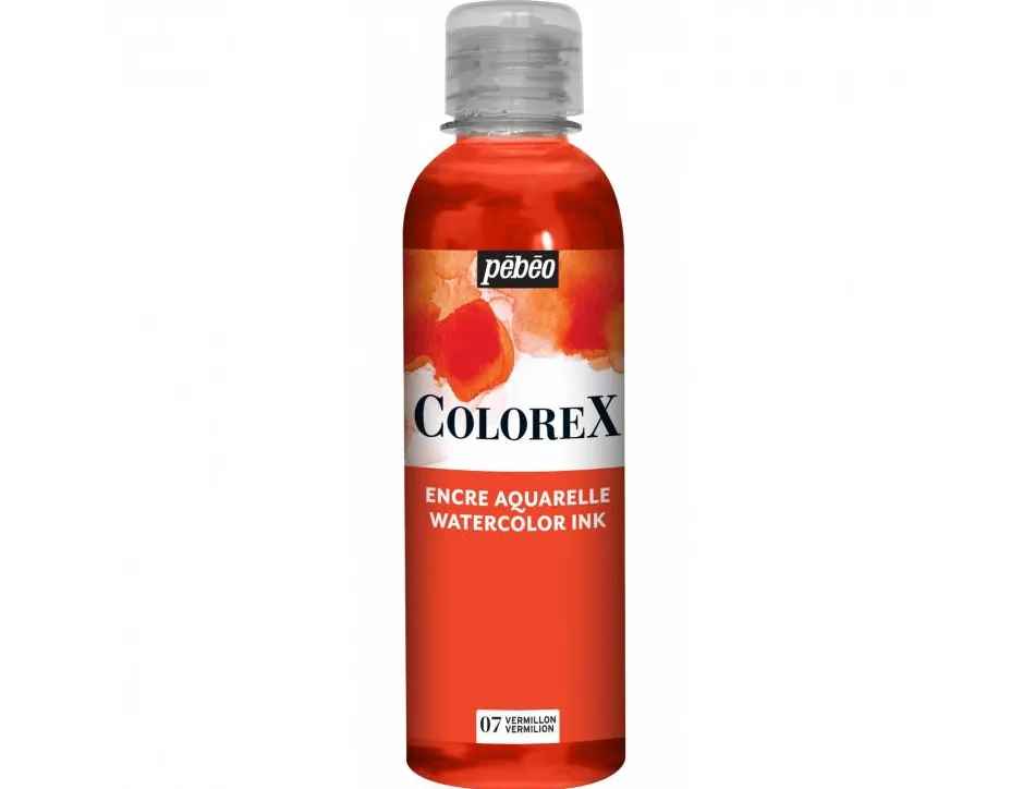 Encre a dessiner pebeo colorex flacon 250ml coloris vermillon