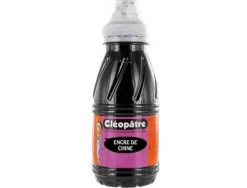 Encre de chine noire cleopatre opaque flacon de 250 ml coloris noir