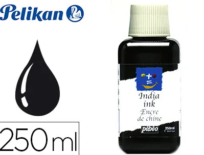 Encre de chine pébéo plume pinceau couleur noir flacon 250ml