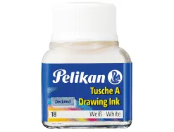 Encre de chine pelikan tire-lignes plumes dessinateur pinceaux couleur blanc flacon 10ml