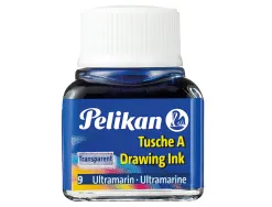 Encre de chine pelikan tire-lignes plumes dessinateur pinceaux couleur bleu outremer flacon 10ml