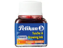 Encre de chine pelikan tire-lignes plumes dessinateur pinceaux couleur vermillon flacon 10ml