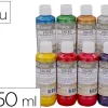Encre o'color metallisee 250ml coloris assortis coffret 8 unites + 6 tampons