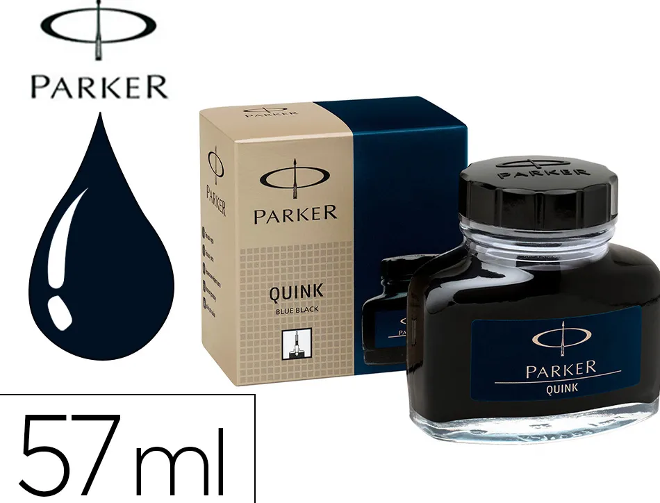 Encre parker bleue noire flacon 57ml