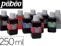 Encre pébéo colorex forte concentration vivacité coloris assortis boîte 10 flacons 250ml