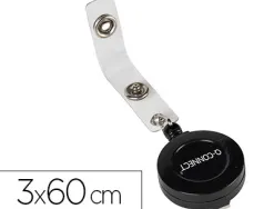 Enrouleur q-connect 60cm avec pince métallique pour badges 30x60mm
