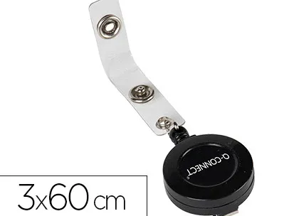 Enrouleur q-connect 60cm avec pince métallique pour badges 30x60mm