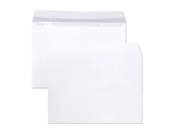 Enveloppe blanche clairefontaine bande de protection 90g fenetre 45 162x229mm blanche boite de