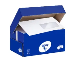 Enveloppe clairefontaine bande de protection 90g fenetre 45 110x220mm blanche boite de 250 unites