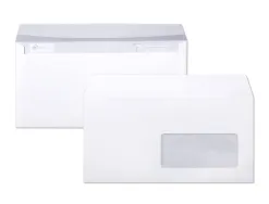 Enveloppe clairefontaine bande de protection 90g fenetre 45 110x220mm blanche boite de 250 unites