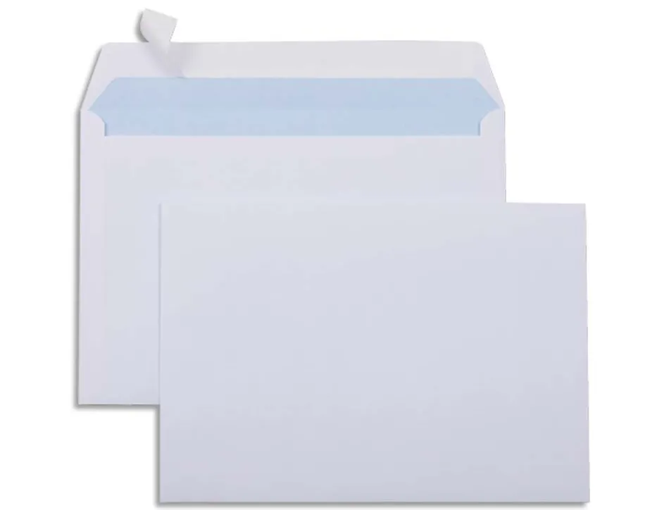 Enveloppe économique c5 162x229mm 80g adhésive coloris blanc boîte 500 unités
