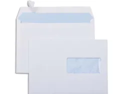 Enveloppe économique c5 162x229mm 80g adhésive fenêtre 45x100mm coloris blanc boîte 500 unités