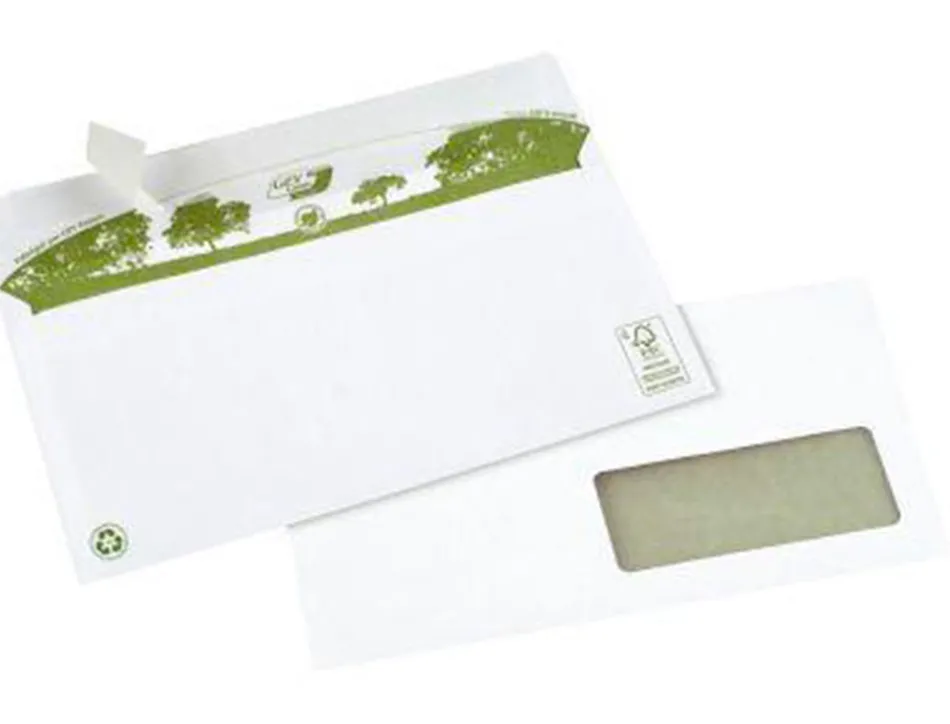 Enveloppe gpv c6 bande de protection 80g recycles 114x162 blanche boite de 200