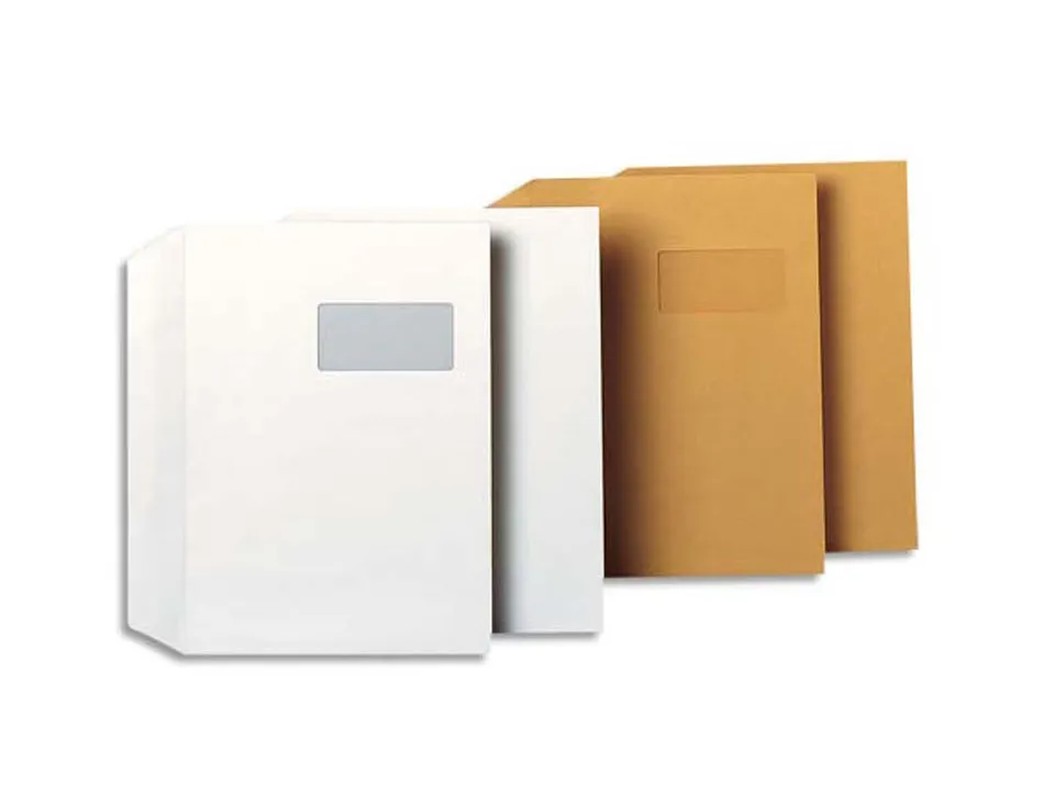 Enveloppe gpv c4 229x324mm 90g adhésive fermeture rapide sécurisée définitive fenêtre 50x100mm blanche boîte 250 unités