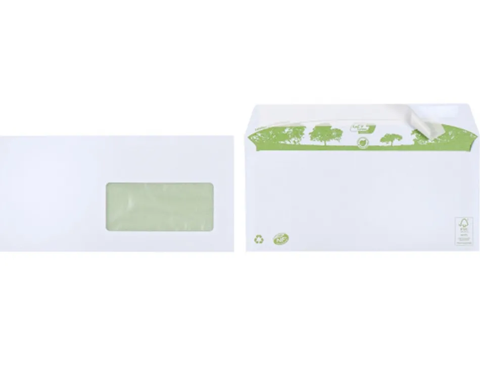 Enveloppe gpv dl bande de protection 80g recycles 110x220 blanche boite de 200