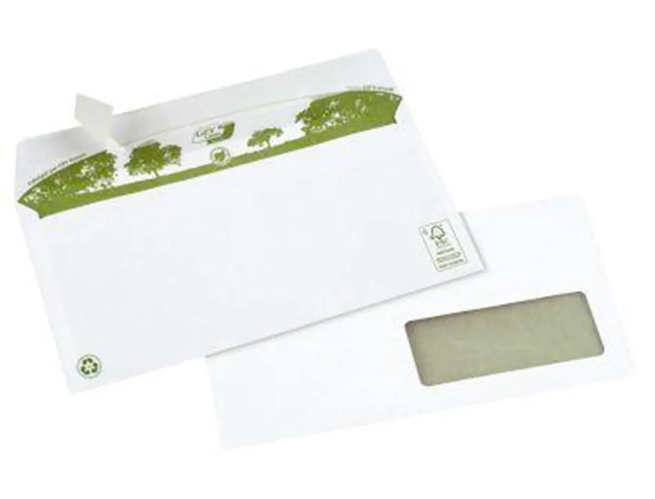 Enveloppe gpv dl bande de protection 80g recycles 110x220 blanche boite de 200