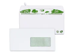 Enveloppe gpv dl bande de protection 80g recycles blanche boite de 200 fenetre 45x100mm