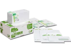 Enveloppe gpv dl bande de protection 80g recycles blanche boite de 200 fenetre 45x100mm