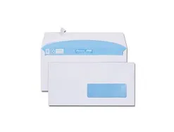 Enveloppe gpv dl 110x220mm 90g adhésive fermeture rapide sécurisée définitive fenêtre 35x100mm blanche boîte 500 unités