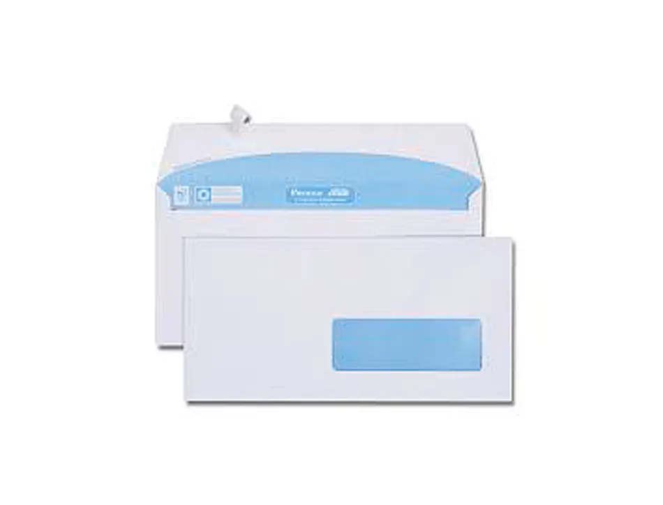 Enveloppe gpv dl 110x220mm 90g adhésive fermeture rapide sécurisée définitive fenêtre 35x100mm blanche boîte 500 unités