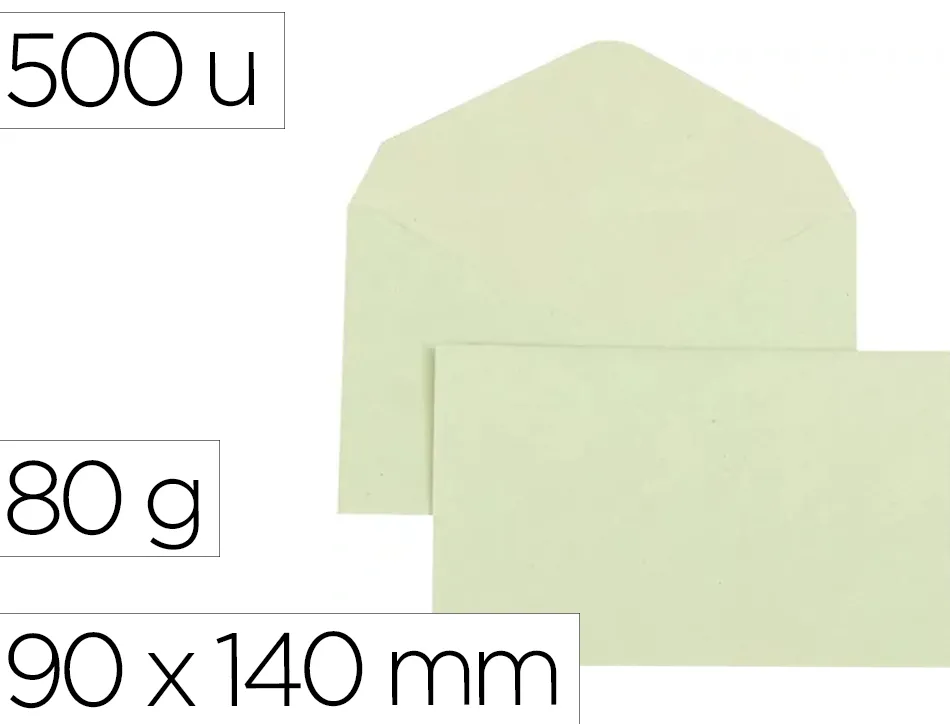 Enveloppe gpv election recyclee 90x140mm 80g patte triangulaire non gommee vert boite 500 unites