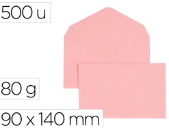 Enveloppe gpv election recyclee 90x140mm 80g patte triangulaire non gommee rose boite 500 unites