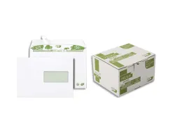 Enveloppe gpv green c5 162x229mm 80g adhésive recyclée extra blanche fenêtre 45x100mm boîte 500 unités